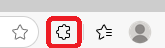 Puzzle icon to open the browser extensions in Microsoft edge