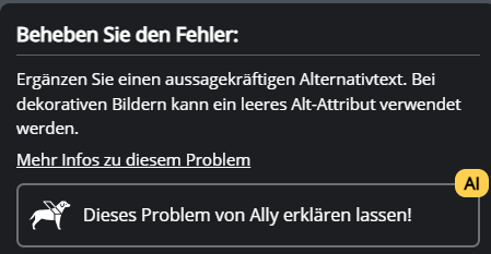 Bild von Ally in der Prüfsoftware Audit.